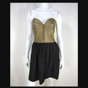 Parker Black/Gold Homecoming Cocktail Dress L